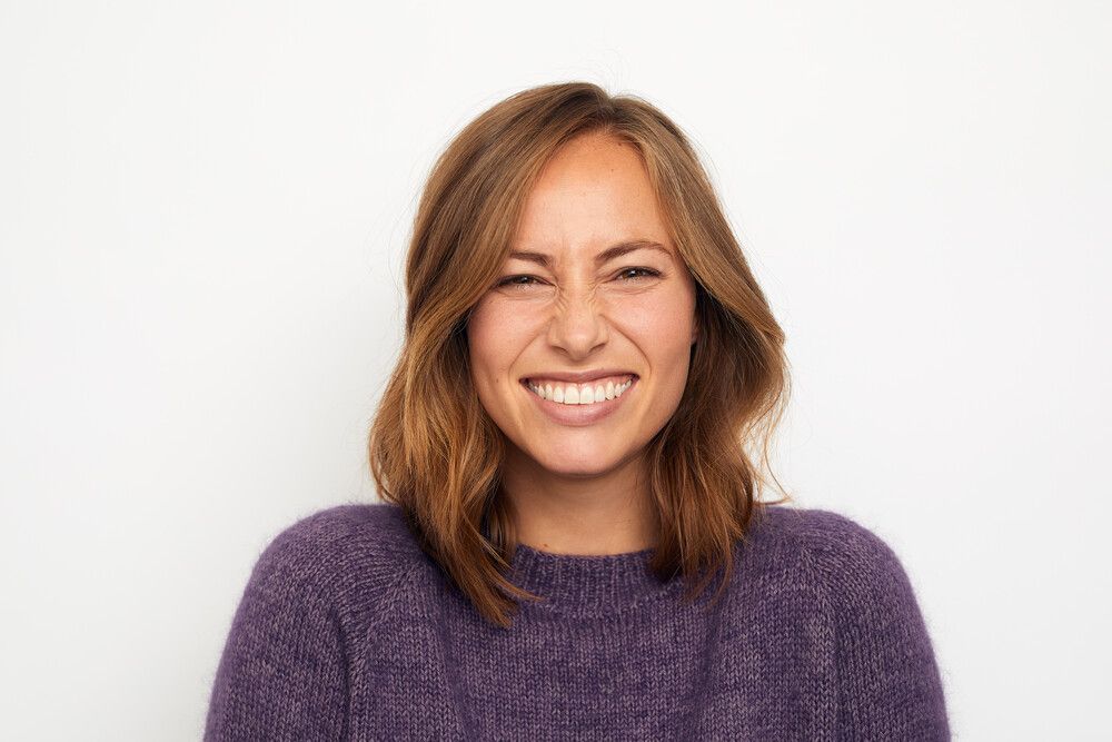 woman laughing, happy